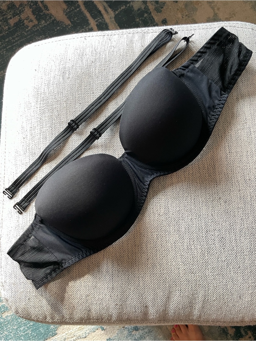 Lise Charmel Black Strapless Moulded Underwire Bra 34C